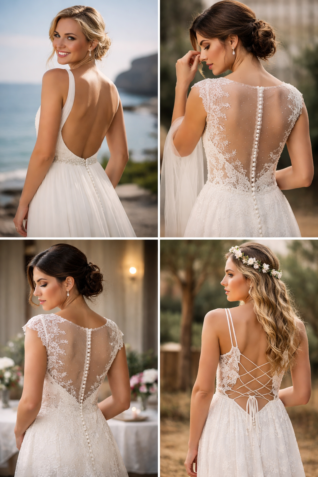 The various styles of backs on wedding dresses and which is the best for you!